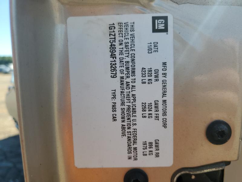 1G1ZT54894F132679 - 2004 CHEVROLET MALIBU LS 米色 照片 12