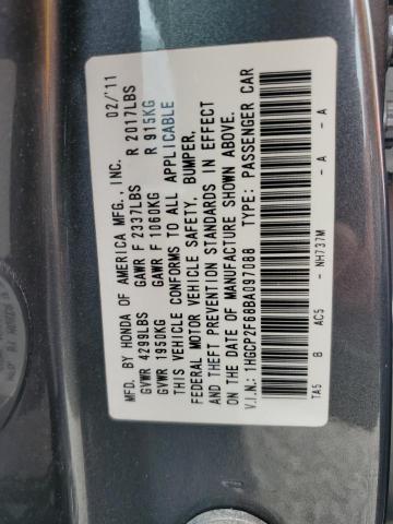 1HGCP2F68BA097088 - 2011 HONDA ACCORD SE Gris foto 13