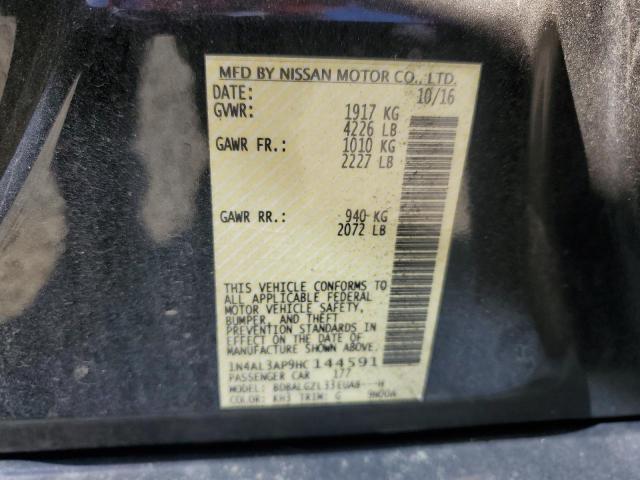 1N4AL3AP9HC144591 - 2017 NISSAN ALTIMA 2.5 შავი ფოტო 12