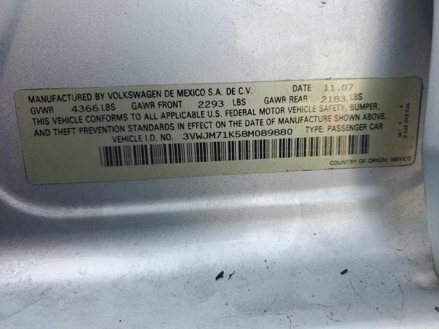 3VWJM71K58M089880 - 2008 VOLKSWAGEN JETTA S SILVER photo 13