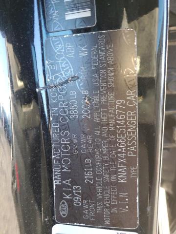 KNAFX4A66E5146779 - 2014 KIA FORTE LX BLACK photo 12