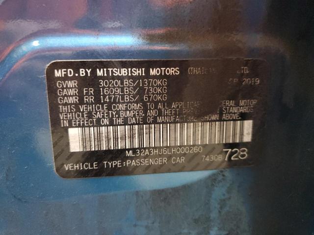 ML32A3HJ6LH000260 - 2020 MITSUBISHI MIRAGE ES 蓝色 照片 12