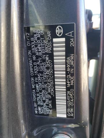 JTDKDTB31C1501077 - 2012 TOYOTA PRIUS C GRAY photo 12