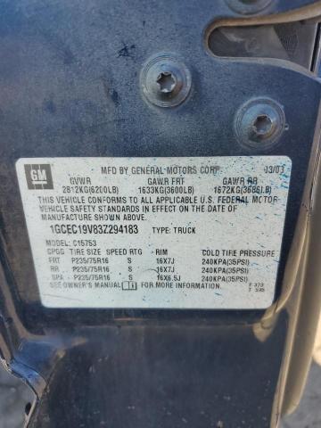 1GCEC19V83Z294183 - 2003 CHEVROLET SILVERADO C1500 蓝色 照片 12