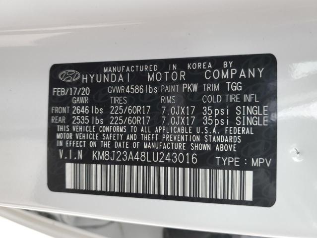 KM8J23A48LU243016 - 2020 HYUNDAI TUCSON SE WHITE photo 13