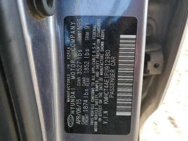 KMHCT4AE1FU912980 - 2015 HYUNDAI ACCENT GLS 银色 照片 13