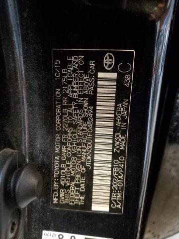 JTDKN3DU1F0482494 - 2015 TOYOTA PRIUS BLACK photo 12