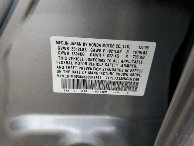 JHMGE88469S042761 - 2009 HONDA FIT SPORT 银色 照片 13