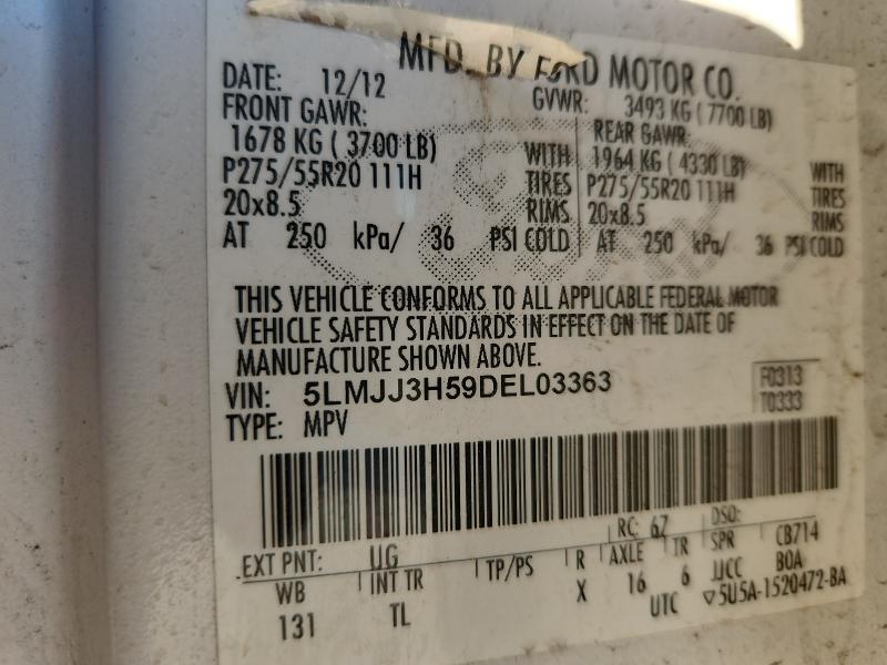 5LMJJ3H59DEL03363 - 2013 LINCOLN NAVIGATOR L Ağ foto 13