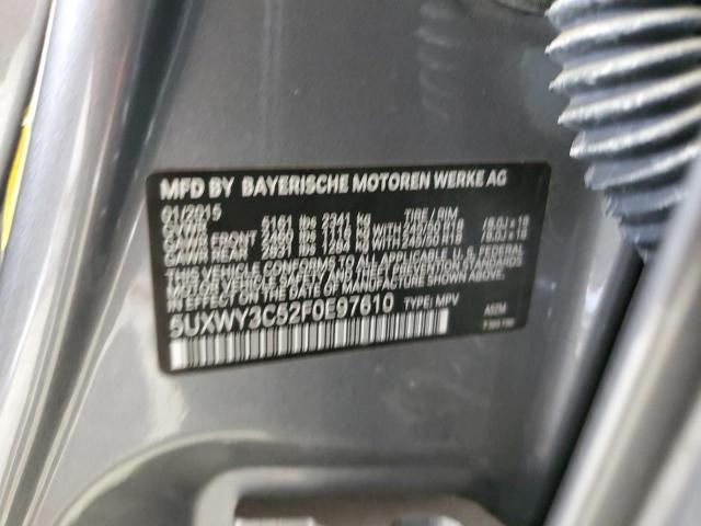 5UXWY3C52F0E97610 - 2015 BMW X3 XDRIVE28D Grau Foto 12
