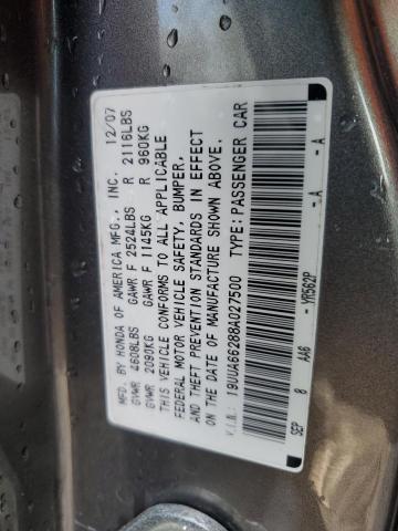 19UUA66288A027500 - 2008 ACURA TL GRAY photo 12