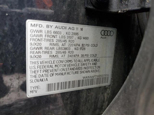 WA1VAAF71HD037974 - 2017 AUDI Q7 PRESTIGE BLACK photo 13