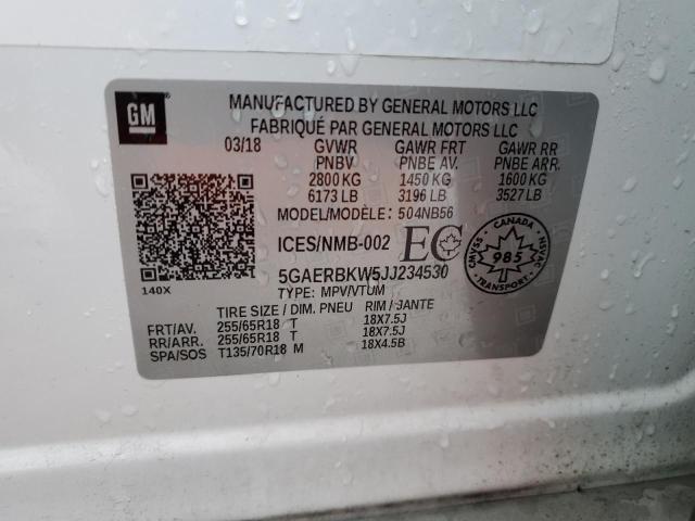 5GAERBKW5JJ234530 - 2018 BUICK ENCLAVE ESSENCE 白色 照片 13