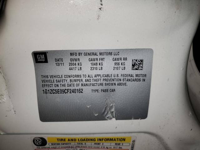 1G1ZC5E09CF240162 - 2012 CHEVROLET MALIBU 1LT WHITE photo 12