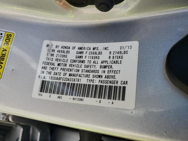 19UUA8F52DA008781 - 2013 ACURA TL TECH SILVER photo 12