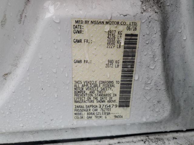 1N4AL3AP9GN376479 - 2016 NISSAN ALTIMA 2.5 WHITE photo 12