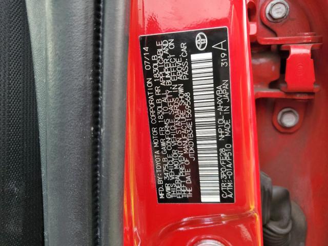 JTDKDTB34E1569568 - 2014 TOYOTA PRIUS C 红色 照片 12