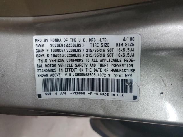 SHSRD68506U407219 - 2006 HONDA CR-V LX 棕色 照片 14