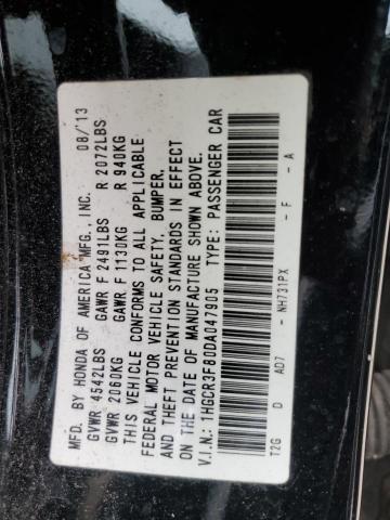 1HGCR3F80DA047905 - 2013 HONDA ACCORD EXL BLACK photo 13