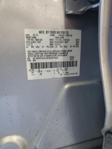 2FMDK3GC5EBA57423 - 2014 FORD EDGE SE SILVER photo 13
