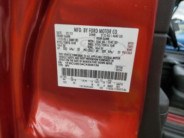 1FMCU9EG4CKB98159 - 2012 FORD ESCAPE LIMITED RED photo 13