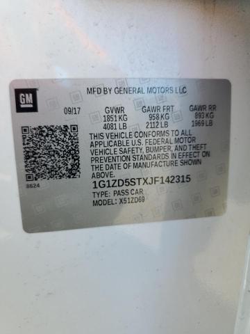 1G1ZD5STXJF142315 - 2018 CHEVROLET MALIBU LT Білий фото 13