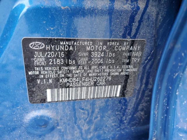 KMHD84LF4HU262279 - 2017 HYUNDAI ELANTRA SE BLUE photo 13