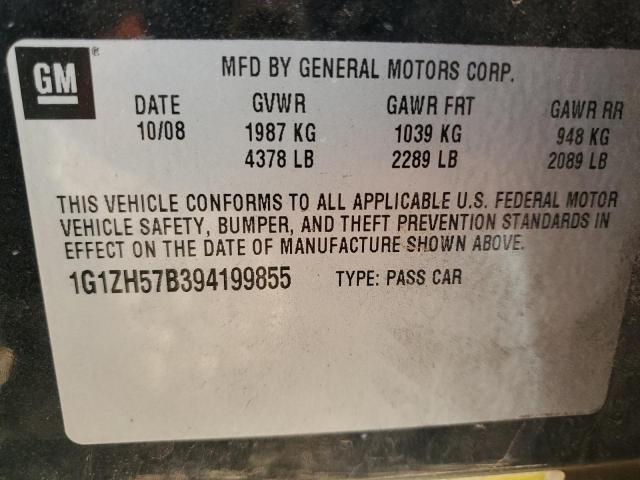 1G1ZH57B394199855 - 2009 CHEVROLET MALIBU 1LT 黑色 照片 13