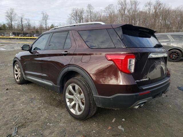 1FM5K8HCXLGC52357 - 2020 FORD EXPLORER PLATINUM BURGUNDY photo 2