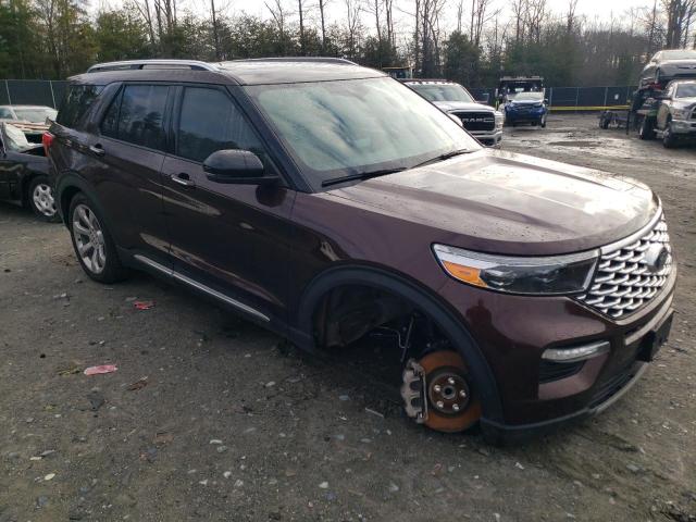 1FM5K8HCXLGC52357 - 2020 FORD EXPLORER PLATINUM BURGUNDY photo 4