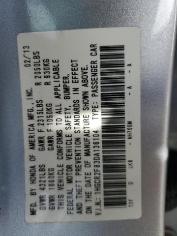 1HGCR2F83DA136104 - 2013 HONDA ACCORD EXL Gümüş foto 12