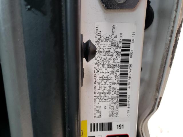 3TMJU62N29M080481 - 2009 TOYOTA TACOMA DOUBLE CAB PRERUNNER WHITE photo 13