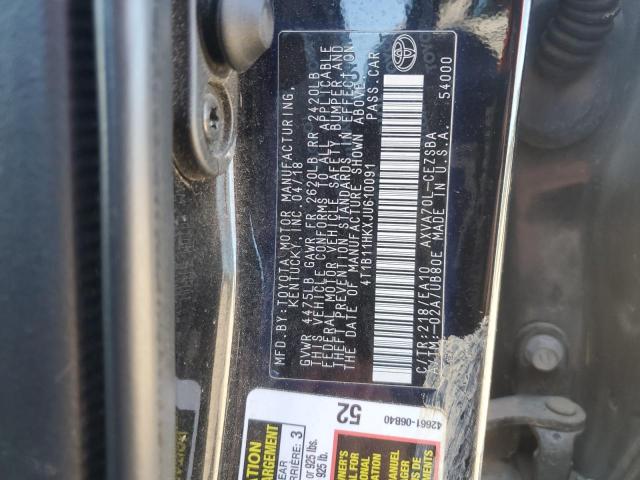4T1B11HKXJU610091 - 2018 TOYOTA CAMRY L BLACK photo 13