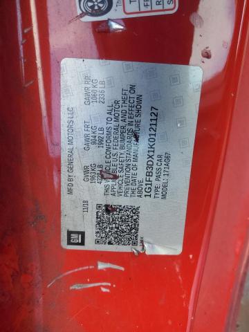 1G1FB3DX1K0121127 - 2019 CHEVROLET CAMARO LS RED photo 13