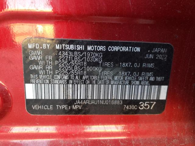 JA4ARUAU1NU016883 - 2022 MITSUBISHI OUTLANDER ES 红色 照片 13