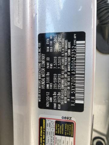 5XYZUDLA3DG042752 - 2013 HYUNDAI SANTA FE S ვერცხლისფერი ფოტო 13