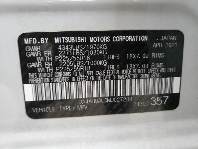 JA4ARUAU0MU027288 - 2021 MITSUBISHI OUTLANDER ES WHITE photo 12