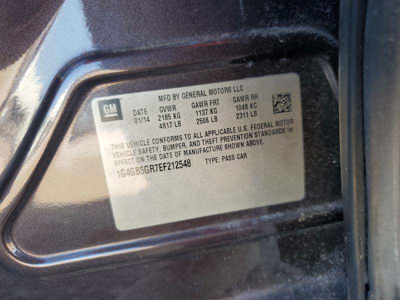 1G4GB5GR7EF212548 - 2014 BUICK LACROSSE BROWN photo 12