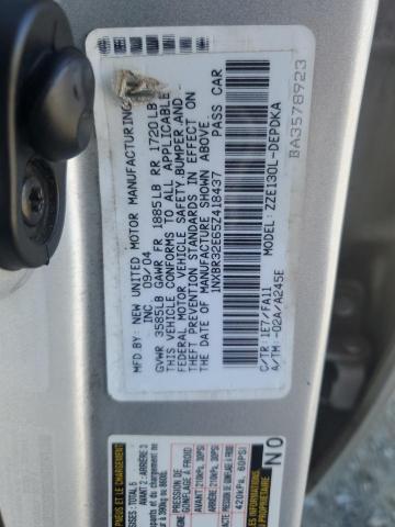 1NXBR32E65Z418437 - 2005 TOYOTA COROLLA CE 银色 照片 12