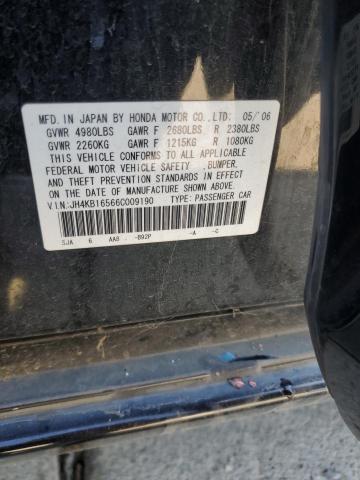 JH4KB16566C009190 - 2006 ACURA RL 黑色 照片 12