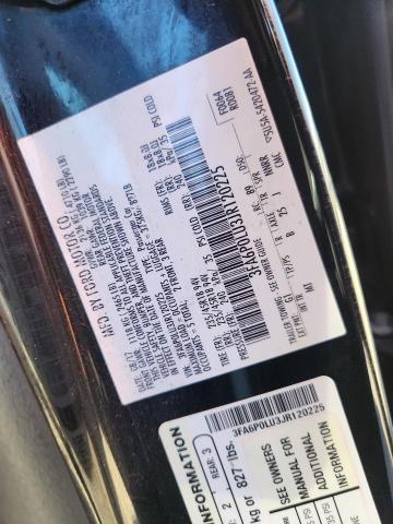 3FA6P0LU3JR120225 - 2018 FORD FUSION SE HYBRID BLACK photo 12