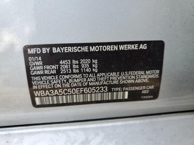 WBA3A5C50EF605233 - 2014 BMW 328 I SILVER photo 12