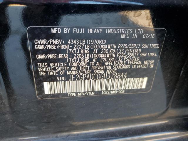 JF2GPADC0GH328844 - 2016 SUBARU CROSSTREK PREMIUM Schwarz Foto 14