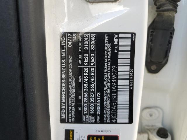 4JGDA5JB8HA949079 - 2017 MERCEDES-BENZ GLE 350 Ақ фото 13