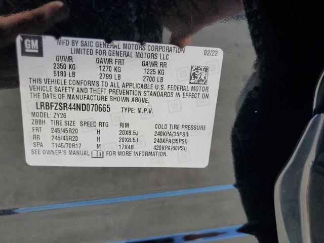 LRBFZSR44ND070665 - 2022 BUICK ENVISION AVENIR BLACK photo 13