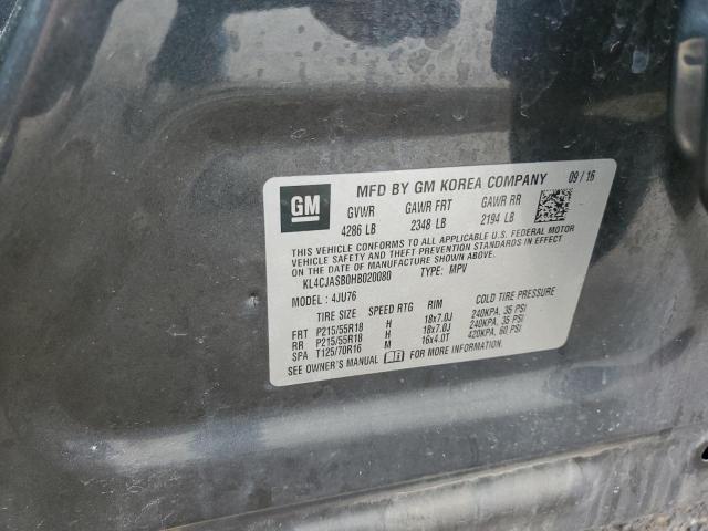 KL4CJASB0HB020080 - 2017 BUICK ENCORE PREFERRED ნაცრისფერი ფოტო 14