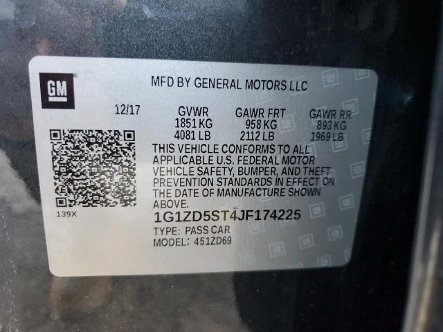 1G1ZD5ST4JF174225 - 2018 CHEVROLET MALIBU LT GRAY photo 12