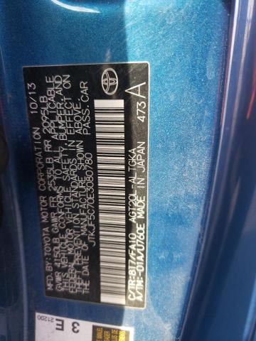 JTKJF5C70E3080780 - 2014 TOYOTA SCION TC 蓝色 照片 12