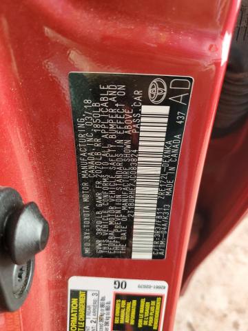 2T1BURHE7JC083824 - 2018 TOYOTA COROLLA L Rouge photo 12