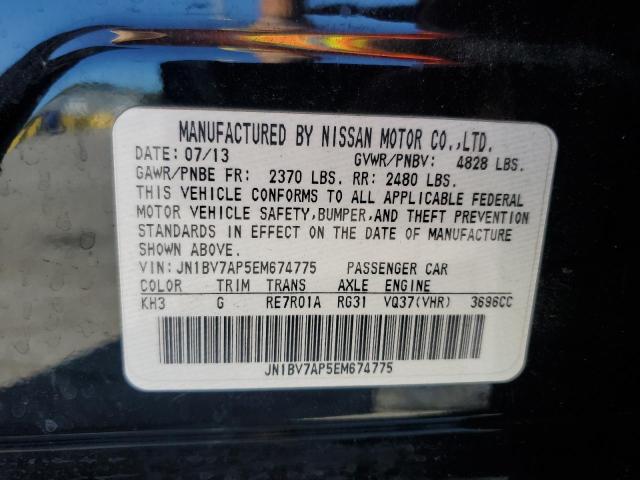 JN1BV7AP5EM674775 - 2014 INFINITI Q50 BASE BLACK photo 12